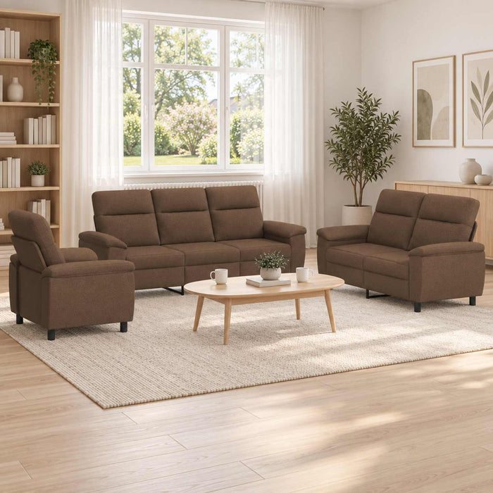 Set de canapea 3 pcs Maro Țesătură WALTI