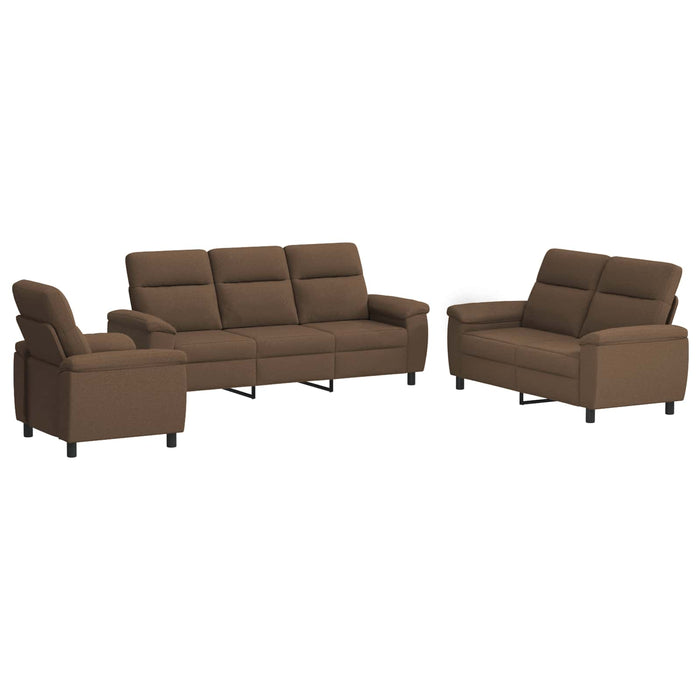 Set de canapea 3 pcs Maro Țesătură WALTI