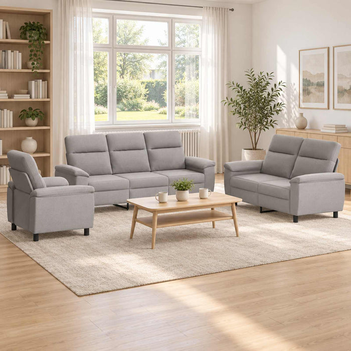 Set de canapea 3 pcs Gri nori Țesătură WALTI