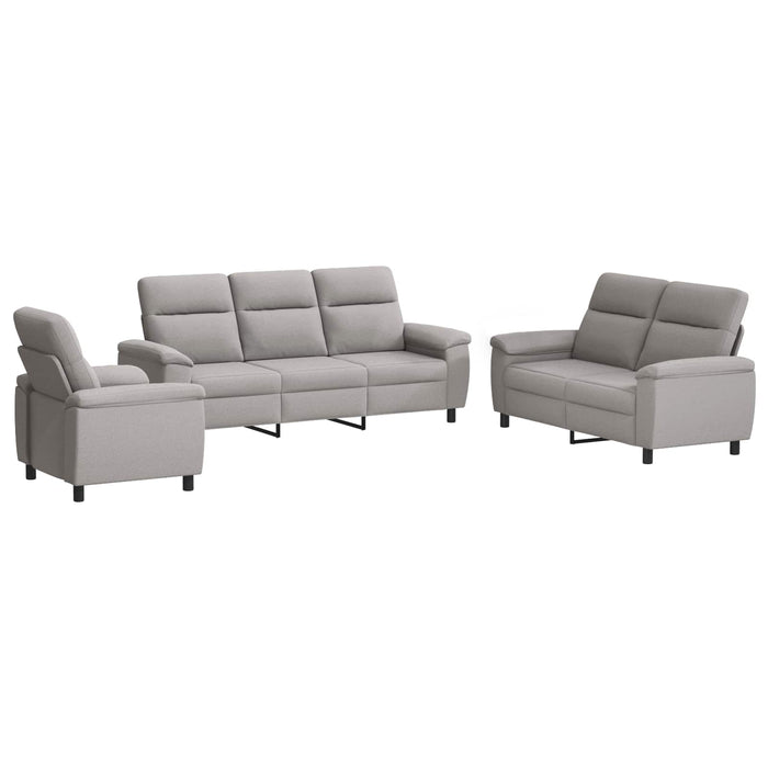 Set de canapea 3 pcs Gri nori Țesătură WALTI
