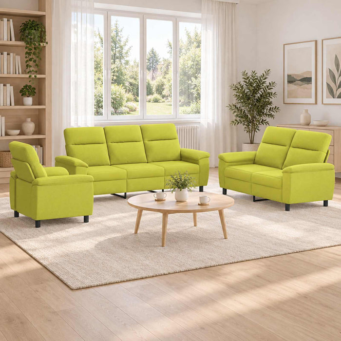 Set de canapea 3 pcs Verde deschis Țesătură WALTI