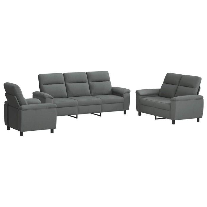 Set de canapea 3 pcs Gri închis Țesătură WALTI