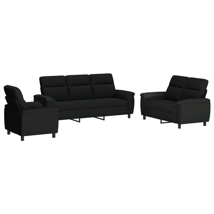 Set de canapea 3 pcs Negru Țesătură WALTI