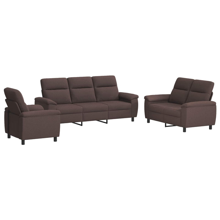 Set de canapea 3 pcs Maro închis Țesătură WALTI