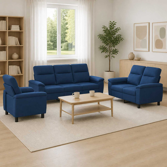 Set de canapea 3 pcs albastru Țesătură WALTI