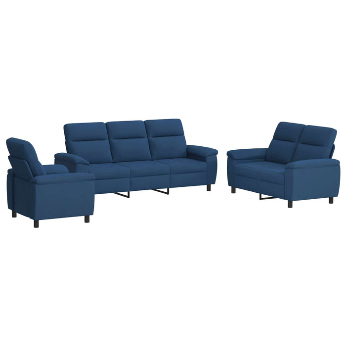 Set de canapea 3 pcs albastru Țesătură WALTI