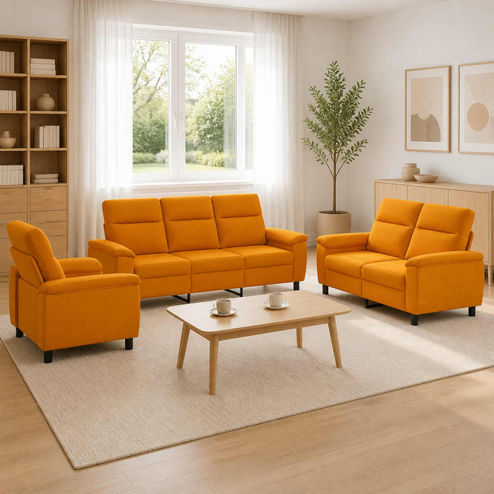 Set de canapea 3 pcs Galben Întunecat Țesătură WALTI