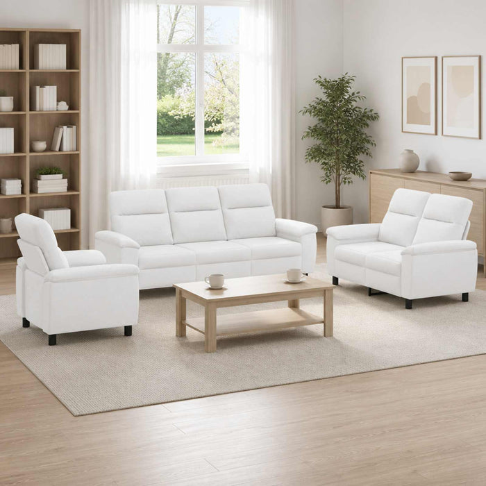 Set de canapea 3 pcs Alb Țesătură WALTI