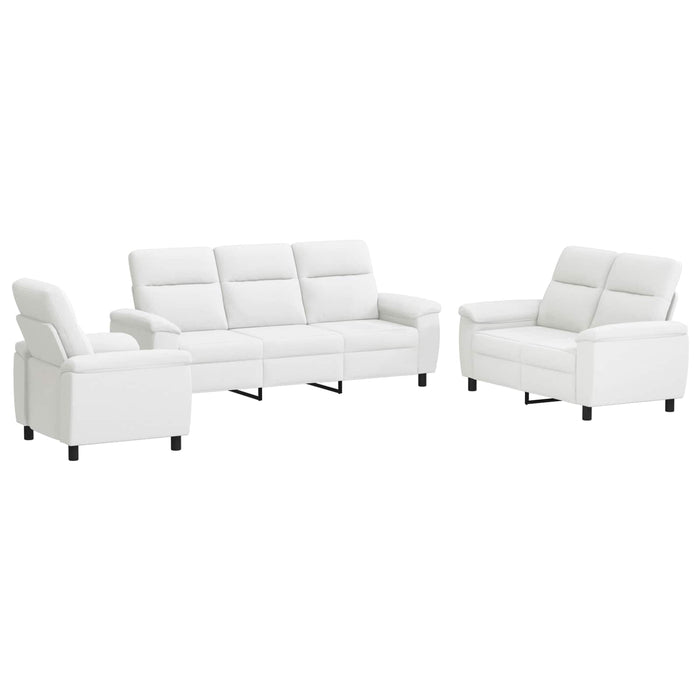 Set de canapea 3 pcs Alb Țesătură WALTI