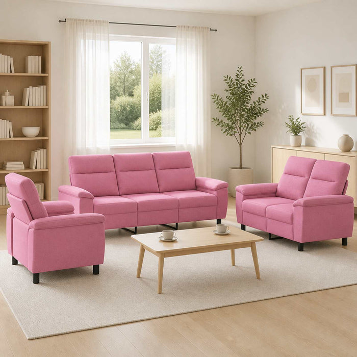 Set de canapea 3 pcs Roz Țesătură WALTI