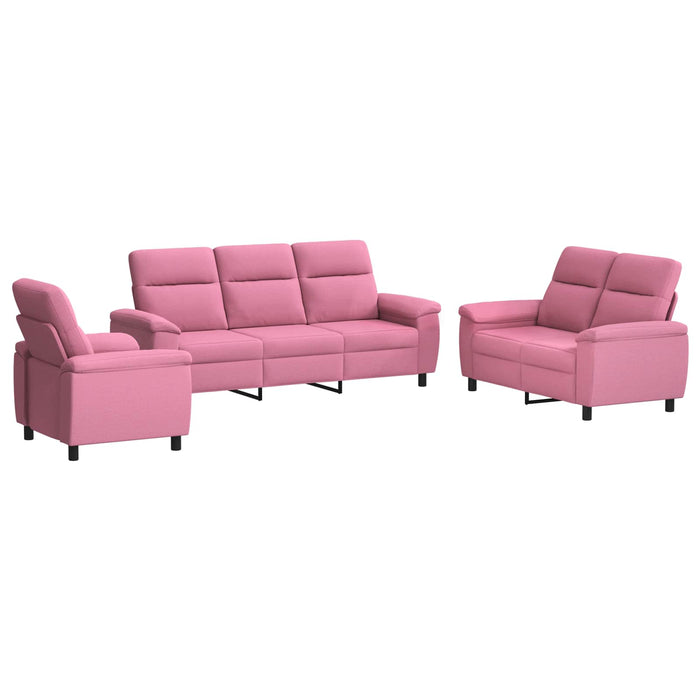 Set de canapea 3 pcs Roz Țesătură WALTI
