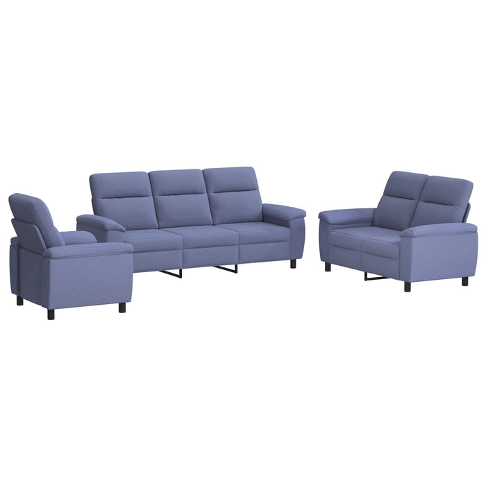 Set de canapea 3 pcs Albastru Jeans Țesătură WALTI