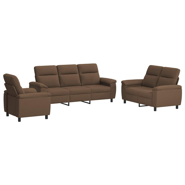Set de canapea 3 pcs Maro Țesătură WALTI