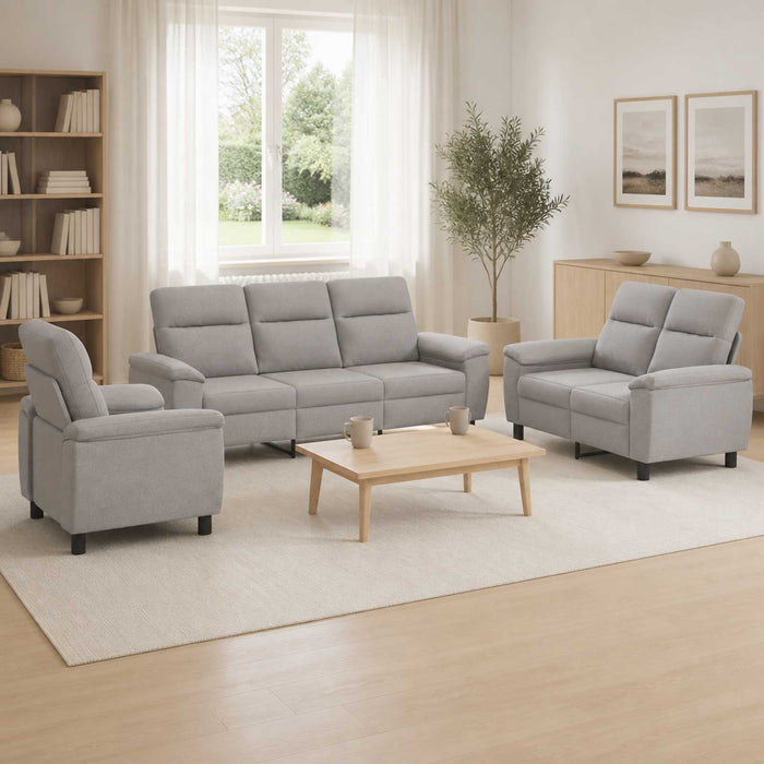 Set de canapea 3 pcs Gri nori Țesătură WALTI