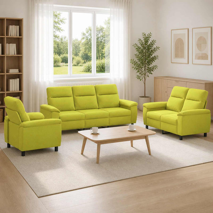 Set de canapea 3 pcs Verde deschis Țesătură WALTI