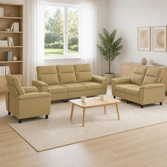 Set de canapea 3 pcs Maro deschis Țesătură WALTI