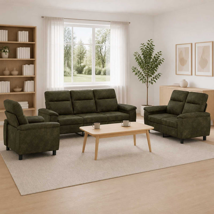 Set de canapea 3 pcs Maro Piele Suedată Sintetică WALTI