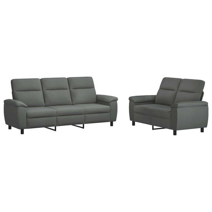 Set de canapea 2 pcs Gri închis Țesătură WALTI