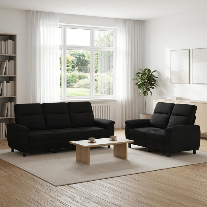 Set de canapea 2 pcs Negru Țesătură WALTI