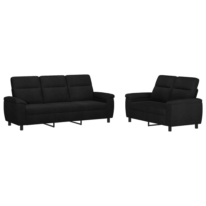 Set de canapea 2 pcs Negru Țesătură WALTI