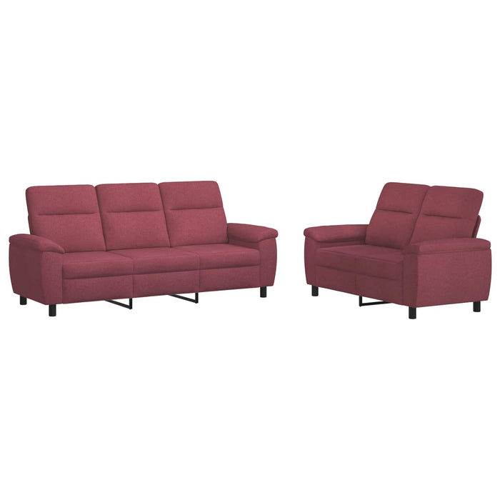 Set de canapea 2 pcs Roșu Vin Țesătură WALTI