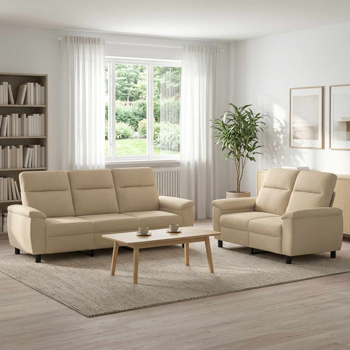 Set de canapea 2 pcs Crem Țesătură WALTI