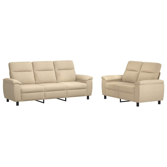 Set de canapea 2 pcs Crem Țesătură WALTI