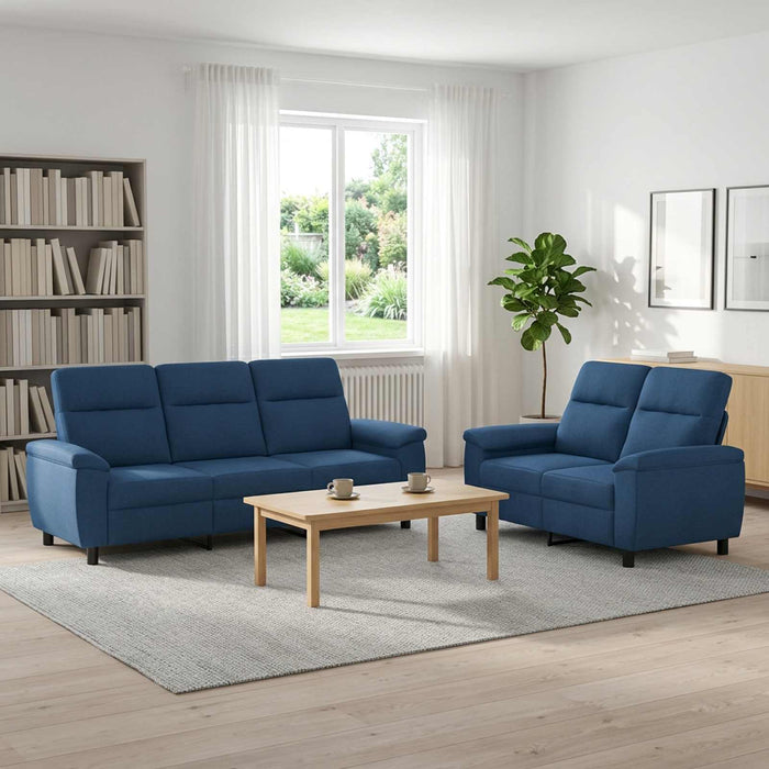 Set de canapea 2 pcs albastru Țesătură WALTI