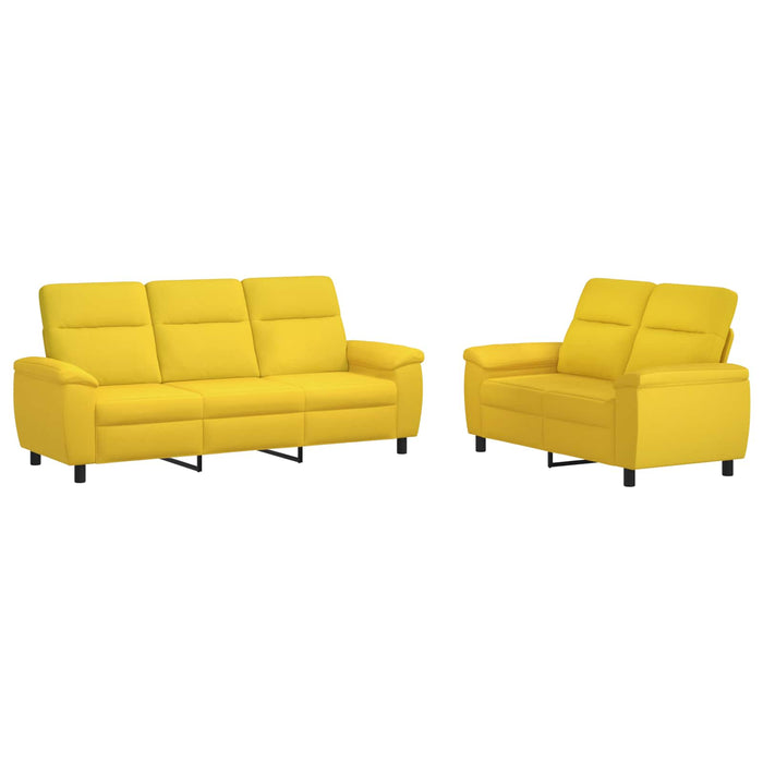 Set de canapea 2 pcs Galben Deschis Țesătură WALTI