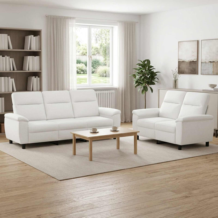 Set de canapea 2 pcs Alb Țesătură WALTI