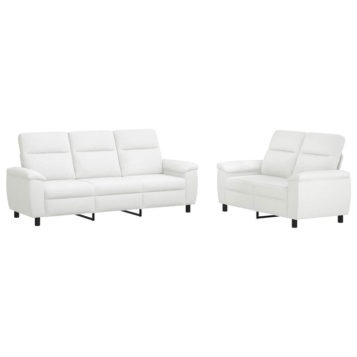 Set de canapea 2 pcs Alb Țesătură WALTI