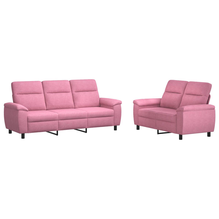 Set de canapea 2 pcs Roz Țesătură WALTI