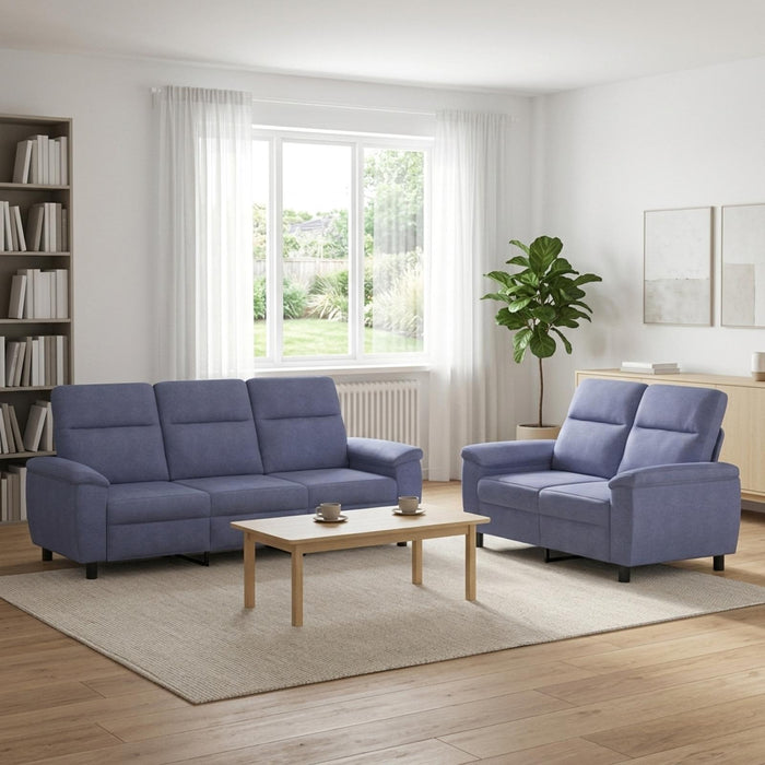 Set de canapea 2 pcs Albastru Jeans Țesătură WALTI