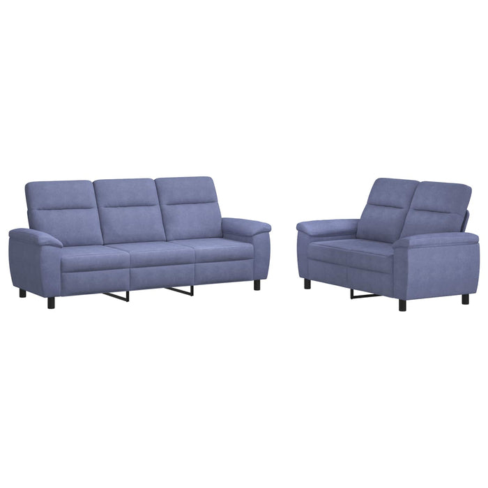 Set de canapea 2 pcs Albastru Jeans Țesătură WALTI