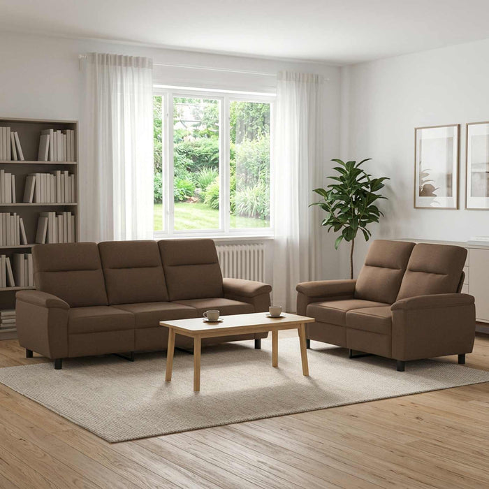 Set de canapea 2 pcs Maro Țesătură WALTI