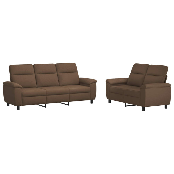 Set de canapea 2 pcs Maro Țesătură WALTI