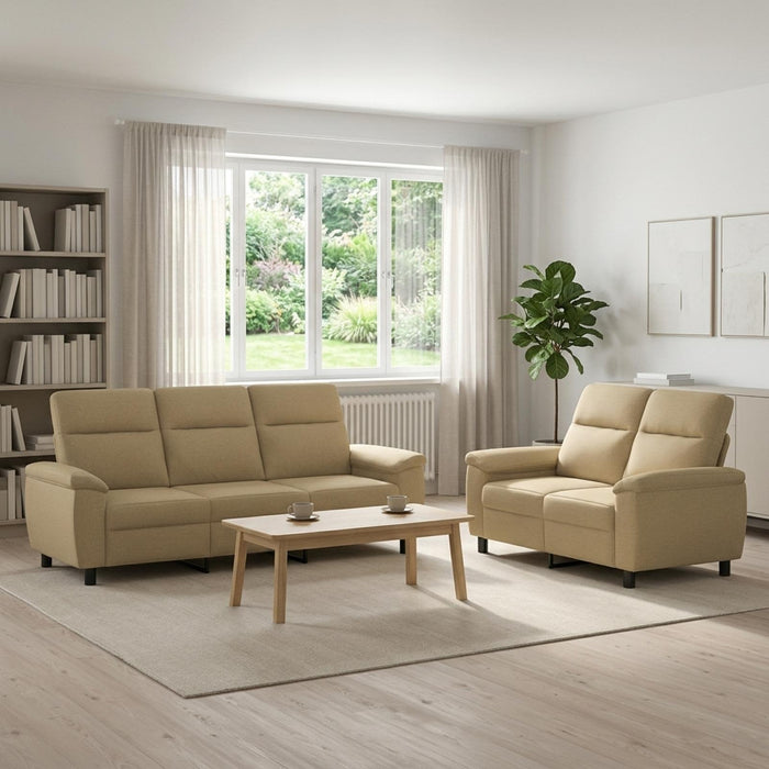 Set de canapea 2 pcs Maro deschis Țesătură WALTI