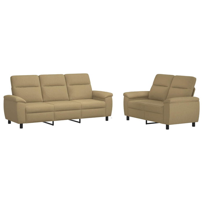Set de canapea 2 pcs Maro deschis Țesătură WALTI