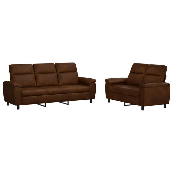 Set de canapea 2 pcs Maro Piele Suedată Sintetică WALTI