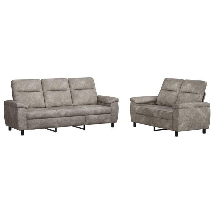 Set de canapea 2 pcs Gri deschis Piele Suedată Sintetică WALTI