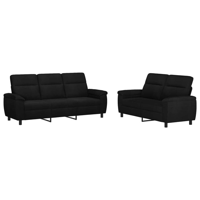 Set de canapea 2 pcs Negru Țesătură WALTI