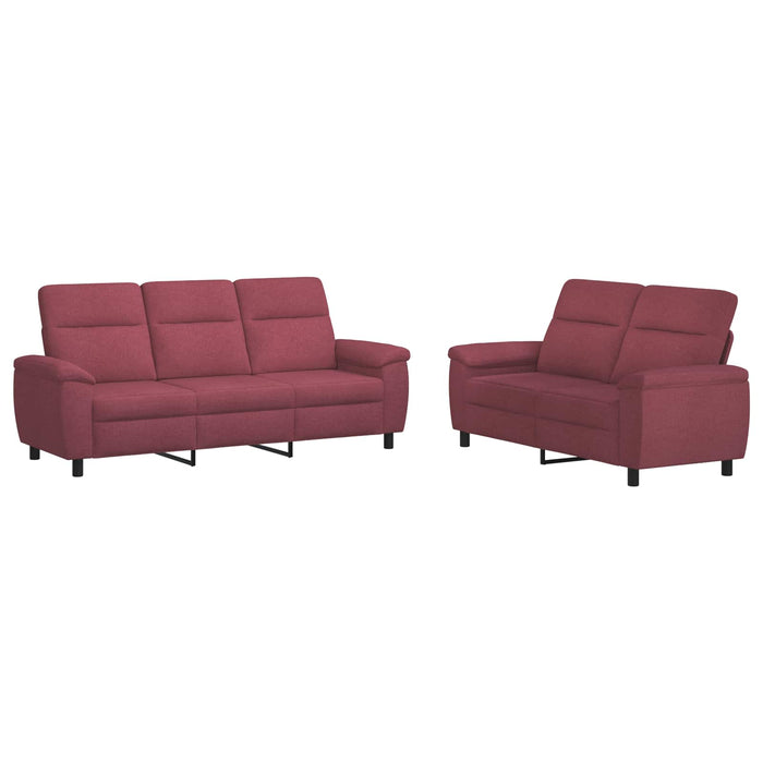 Set de canapea 2 pcs Roșu Vin Țesătură WALTI