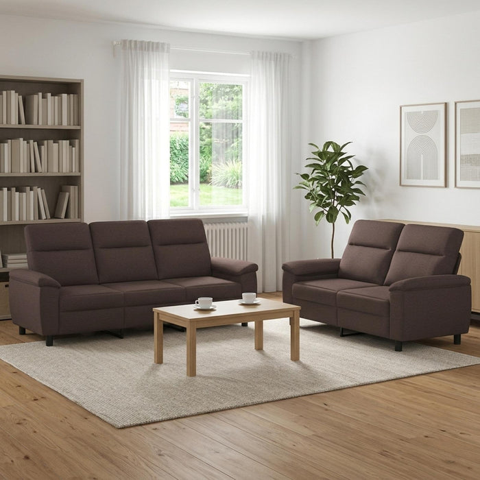 Set de canapea 2 pcs Maro închis Țesătură WALTI