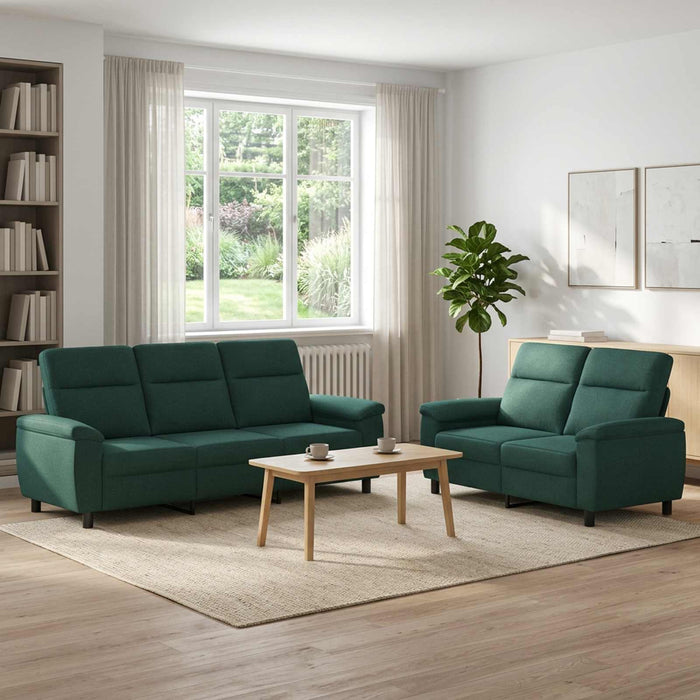 Set de canapea 2 pcs Verde închis Țesătură WALTI