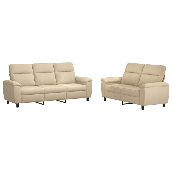 Set de canapea 2 pcs Crem Țesătură WALTI