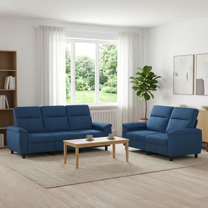 Set de canapea 2 pcs albastru Țesătură WALTI