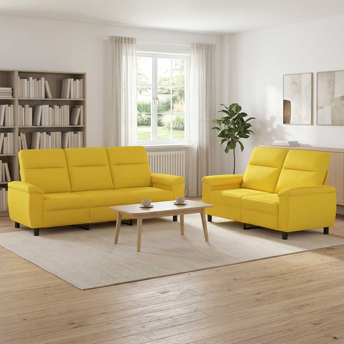 Set de canapea 2 pcs Galben Deschis Țesătură WALTI