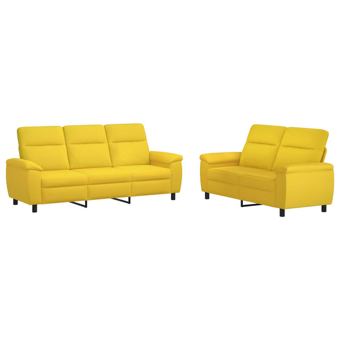 Set de canapea 2 pcs Galben Deschis Țesătură WALTI