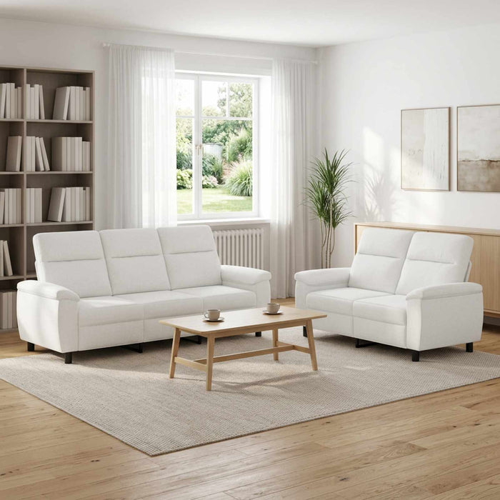 Set de canapea 2 pcs Alb Țesătură WALTI