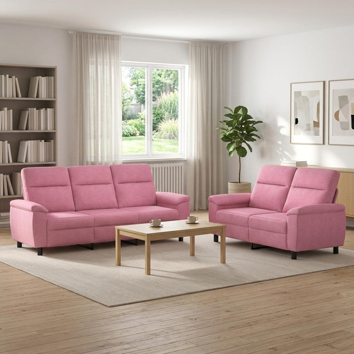 Set de canapea 2 pcs Roz Țesătură WALTI